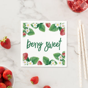 Serviette En Papier Baby shower d'été aux fraises