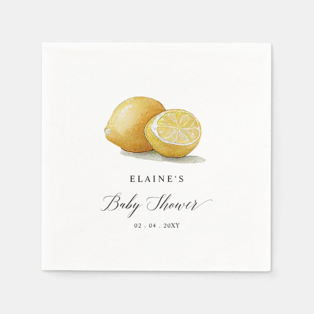 Serviette En Papier Baby shower d'été Citrus de citron vert (Devant)