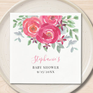 Serviette En Papier Baby shower d'Eucalyptus rose
