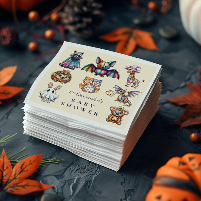 Serviette En Papier Baby shower d'Halloween animal lunaire (Créateur téléchargé)