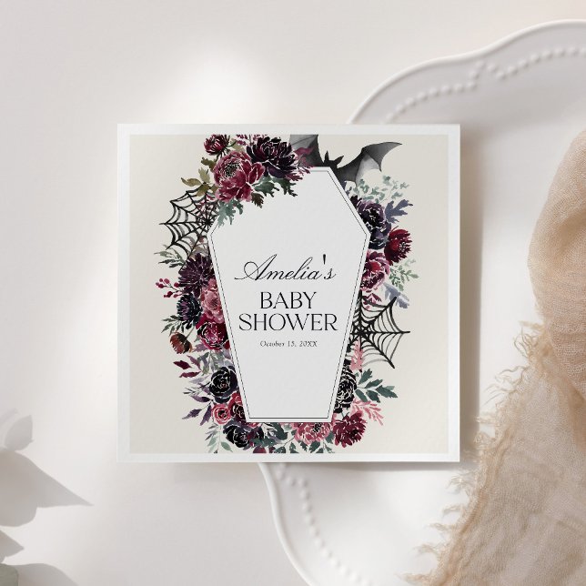 Serviette En Papier Baby shower d'Halloween au café floral (Créateur téléchargé)