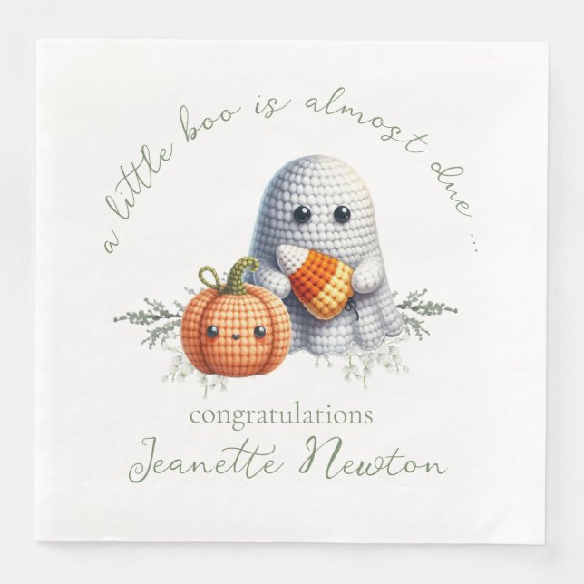 Serviette En Papier Baby shower d'Halloween Crochet couette (Devant)