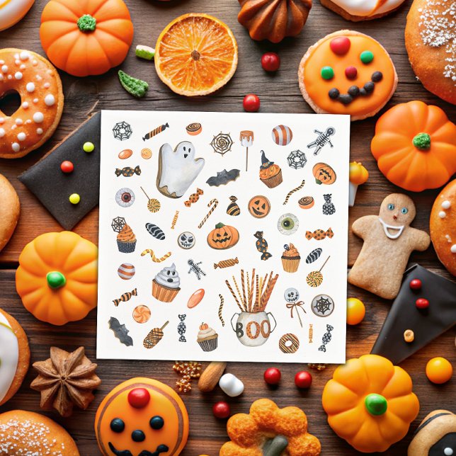 Serviette En Papier Baby shower d'Halloween de Little Boo (Créateur téléchargé)