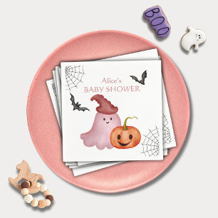 Serviette En Papier Baby shower d'Halloween de Little Boo Ghost Citrou