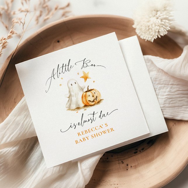Serviette En Papier Baby shower d'Halloween du Citrouille fantôme mign (Créateur téléchargé)