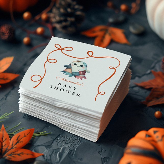Serviette En Papier Baby shower d'Halloween en écaille dorée (Créateur téléchargé)