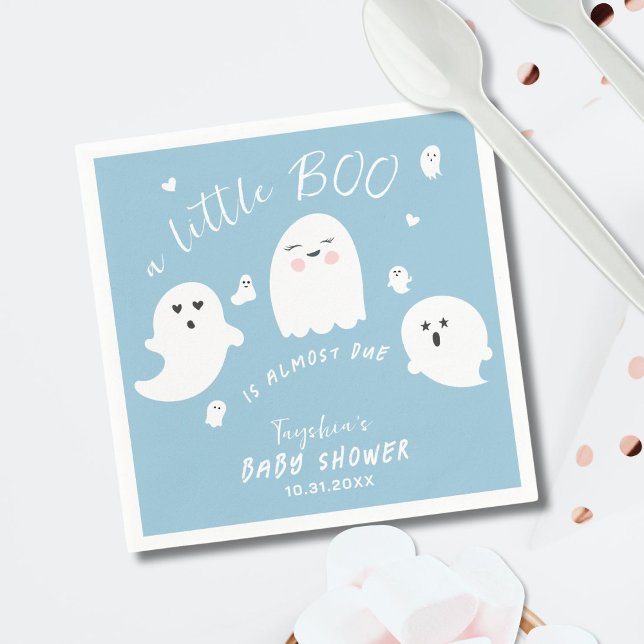 Serviette En Papier Baby shower d'Halloween Ghost Boo Blue Boy (Créateur téléchargé)