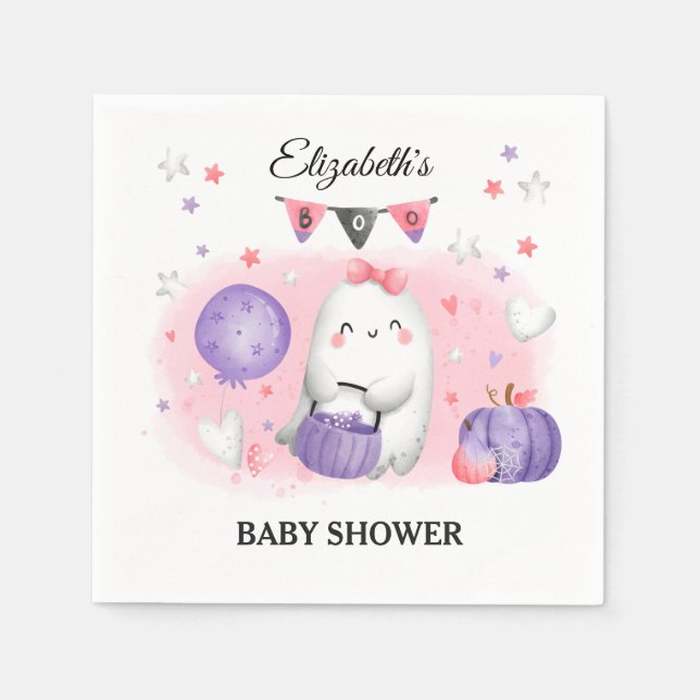 Serviette En Papier Baby shower d'Halloween Girl Cute Papier serviette (Devant)
