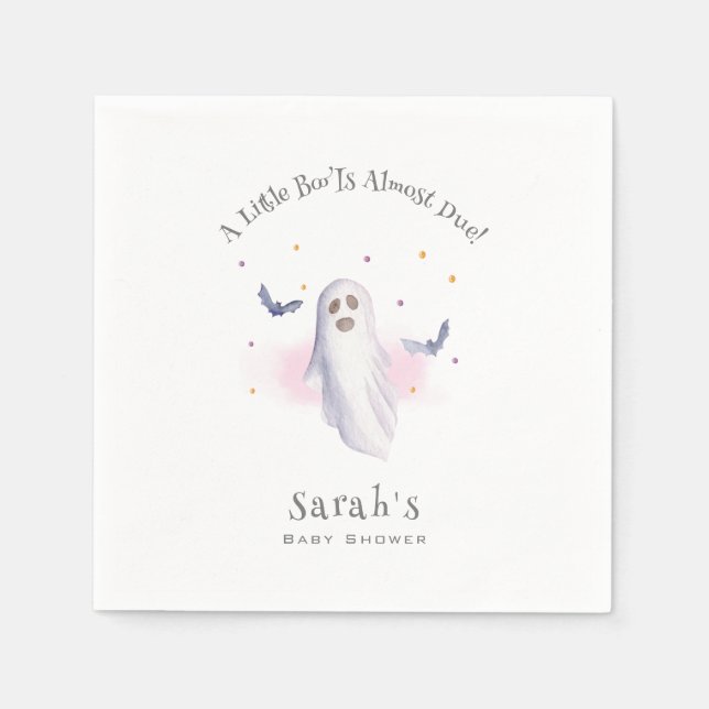 Serviette En Papier Baby shower d'Halloween Whimsical Little Boo (Devant)