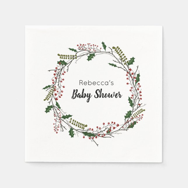 Serviette En Papier Baby shower d'hiver (Devant)