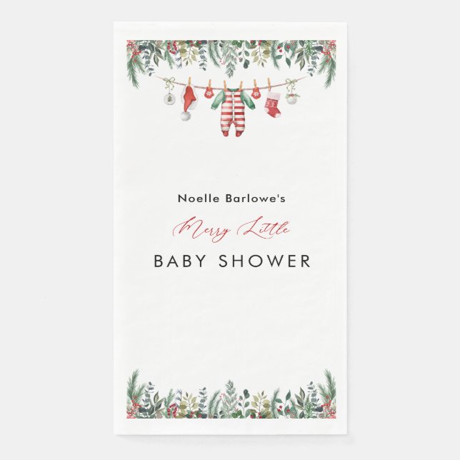 Serviette En Papier Baby shower d'hiver (Devant)