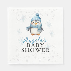 Serviette En Papier Baby shower d'hiver de bébé Penguin