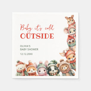 Serviette En Papier Baby shower d'hiver de Noël pour les animaux des b