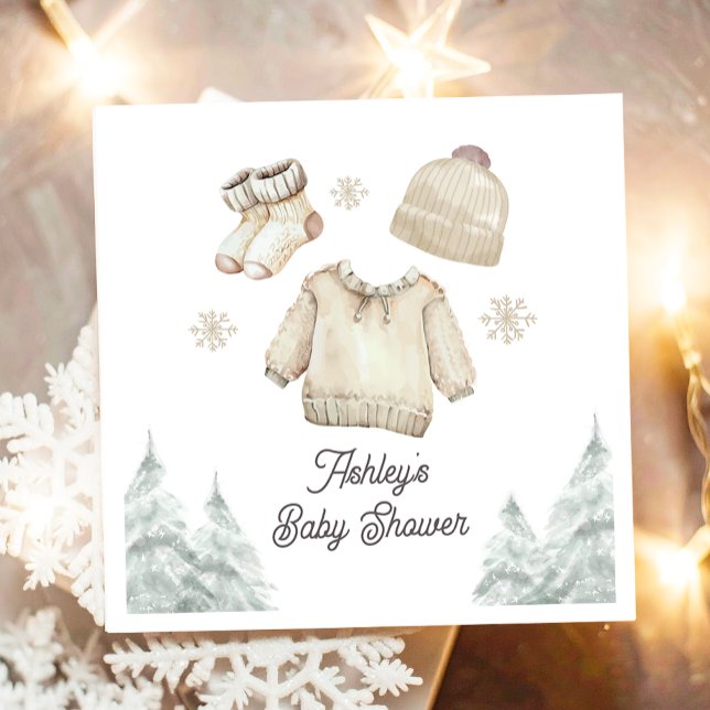 Serviette En Papier Baby shower d'hiver Il fait froid à l'extérieur de (Créateur téléchargé)