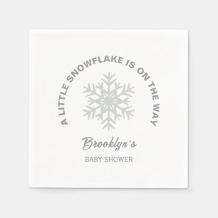 Serviette En Papier Baby shower d'hiver Little Snowflake Neutre genre