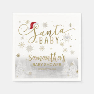 Serviette En Papier Baby shower d'hiver père Noël Baby Christmas