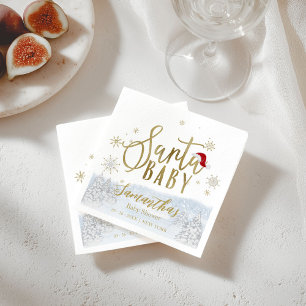 Serviette En Papier Baby shower d'hiver père Noël Baby Christmas