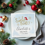 Serviette En Papier Baby shower d'hiver père Noël Baby Christmas<br><div class="desc">Père Noël Baby Noël Baby shower d'hiver serviettes</div>