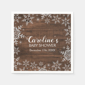 Serviette En Papier Baby shower d'hiver rustique Parties scintillant S
