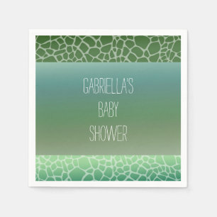 Serviette En Papier Baby shower d'impression Green Ombre Giraffe