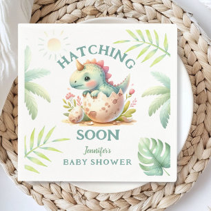 Serviette En Papier Baby shower Dinosaur fille rose mignonne Dino