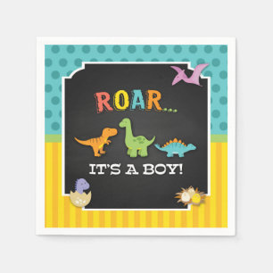 Serviette En Papier Baby shower Dinosaur Napkin