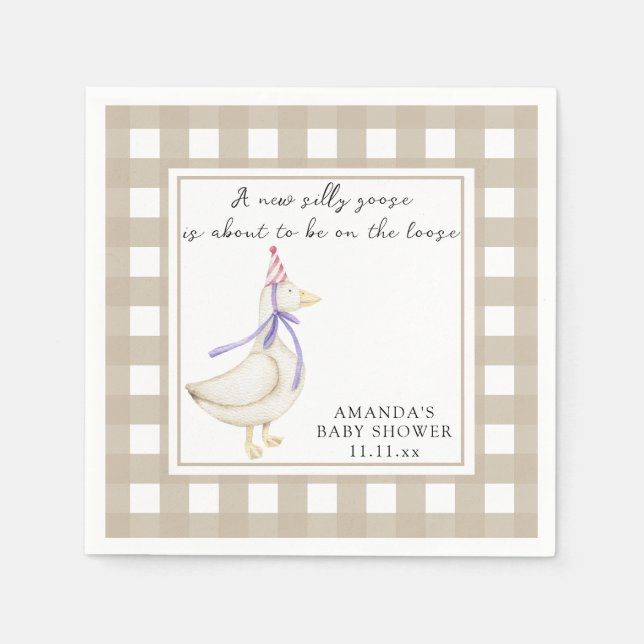 Serviette En Papier Baby shower d'oie (Devant)
