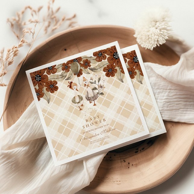 Serviette En Papier Baby shower d'oie fine (Créateur téléchargé)