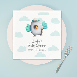 Serviette En Papier Baby shower d'oiseaux aux roquettes mignonnes