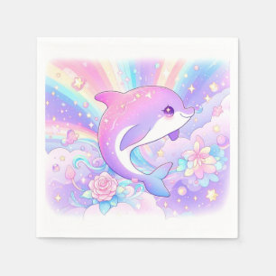 Serviette En Papier Baby shower Dolphin enchanté doux