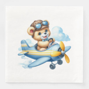 Serviette En Papier Baby shower d'ours en peluche volant