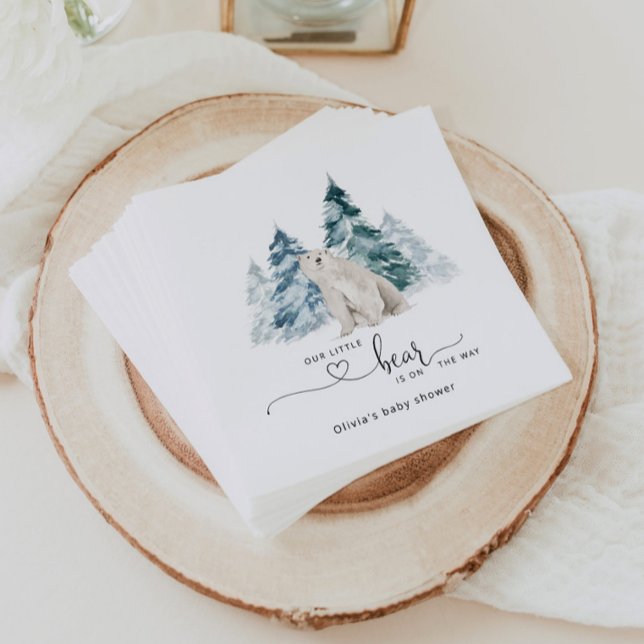 Serviette En Papier Baby shower d'ours polaire (Créateur téléchargé)