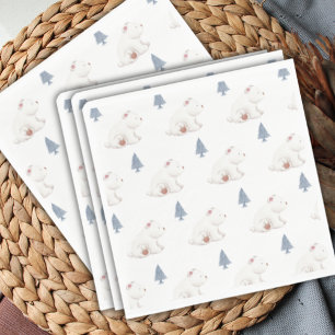 Serviette En Papier Baby shower d'ours polaire hivernal neutre selon l