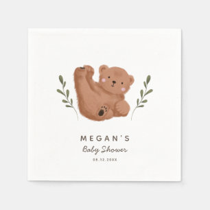 Serviette En Papier Baby shower d'ours rustique mou