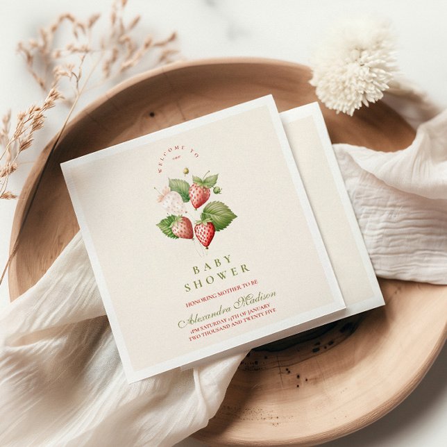 Serviette En Papier Baby shower doux au Berry (Créateur téléchargé)