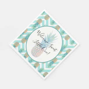 Serviette En Papier Baby shower doux de Chevron d'ananas de