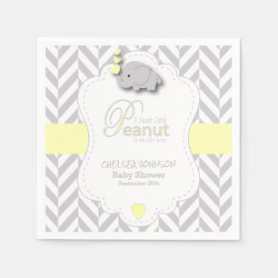 Serviette En Papier Baby shower doux d'éléphant d'arachide