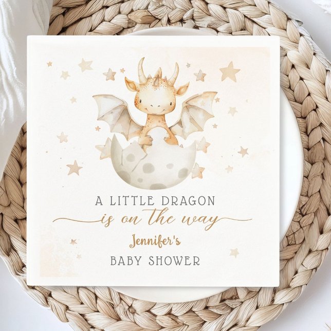 Serviette En Papier Baby shower Dragon Cute Boho Dragon Papier Napkin (Créateur téléchargé)