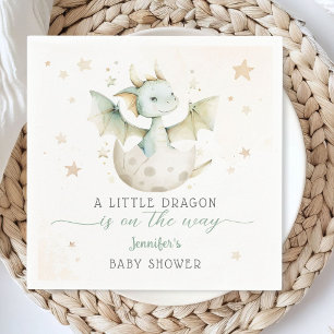Serviette En Papier Baby shower Dragon Cute Green Dragon Papier Napkin