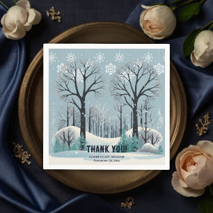 Serviette En Papier Baby shower Dreamwood Winter Forest Snowflakes