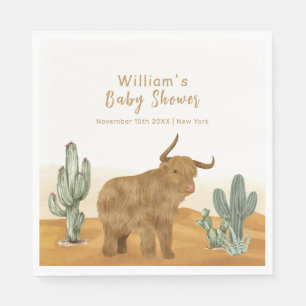Serviette En Papier Baby shower du désert de la vache sainte minimal B