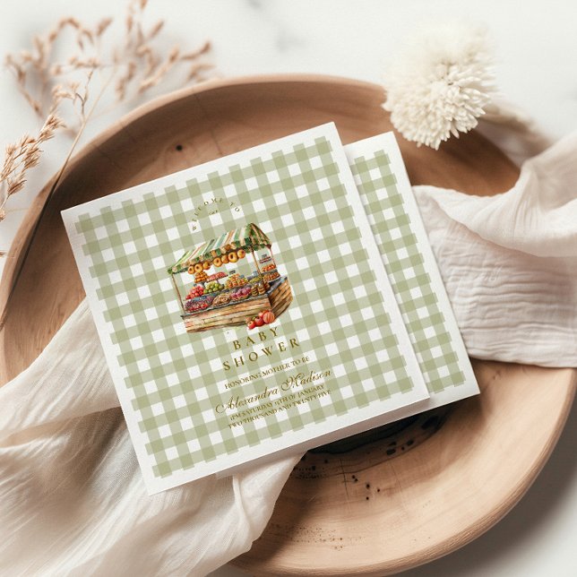 Serviette En Papier Baby shower du marché des agriculteurs verts (Créateur téléchargé)