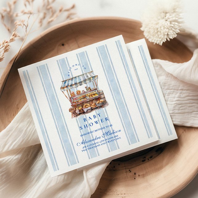 Serviette En Papier Baby shower du marché des fermiers bleus (Créateur téléchargé)