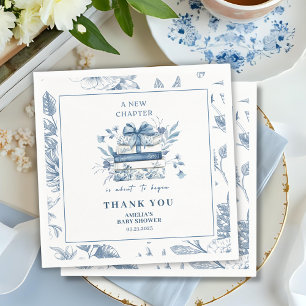Serviette En Papier Baby-Shower « Dusty Blue Chinoiserie Nouveau chapi