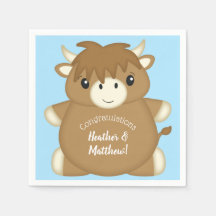 Baby shower écossais de vache Highland Blue