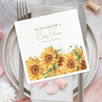 Baby shower élégant à motif de tournesols floraux