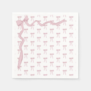 Serviette En Papier Baby shower élégant au ruban rose