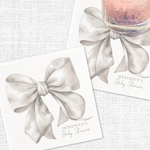 Serviette En Papier Baby Shower Élégant Nœud