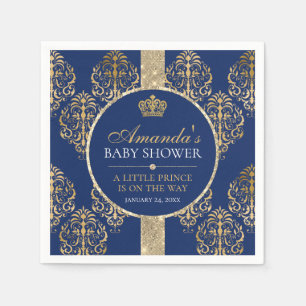 Serviette En Papier Baby-Shower Élégant pour Prince Royal