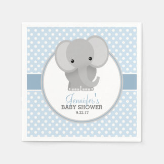 Serviette En Papier Baby shower Eléphant bébé (bleu)